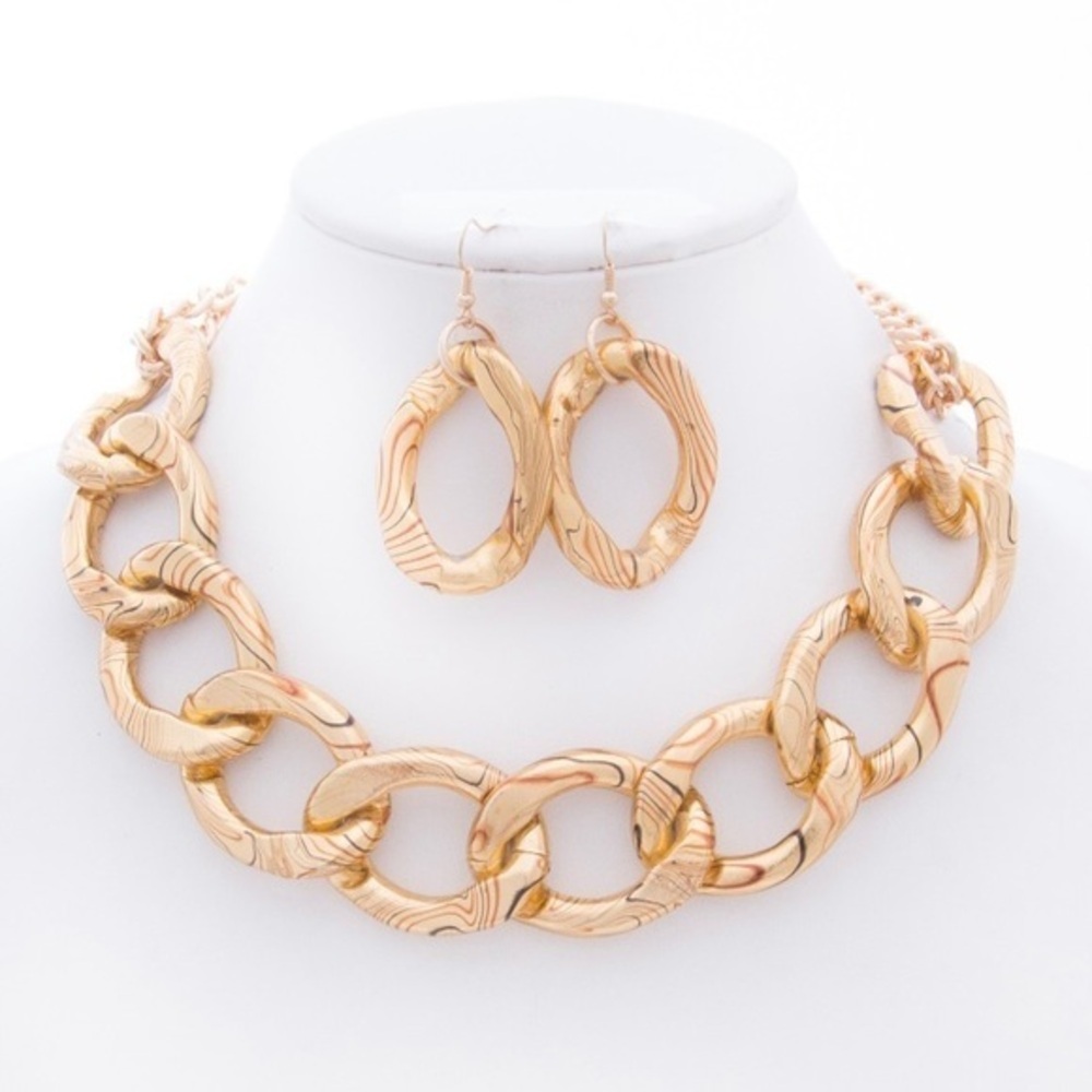 Chunky Chain Necklace Earrings set - Picture 2 of 5